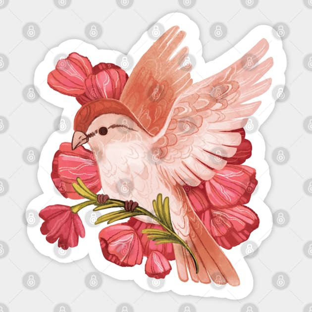 Sparrow Bird Sticker by MichelleScribbles